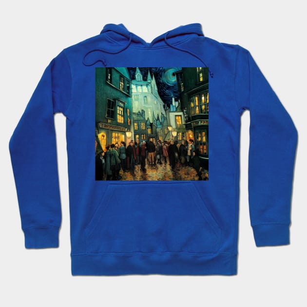 Starry Night in Diagon Alley Hoodie by Grassroots Green